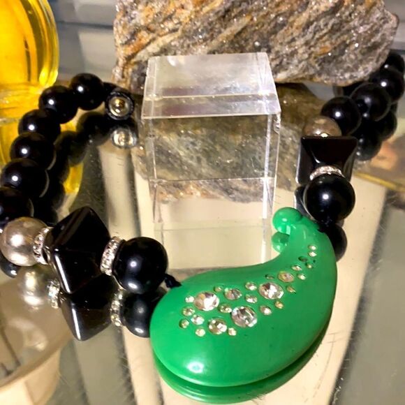 RARE VTG MILANO ZE CO LUCITE Statement Necklace - Picture 5 of 12